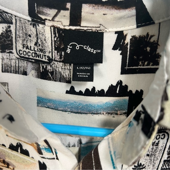 Art class button down shirt surfing print size large - Picture 4 of 4